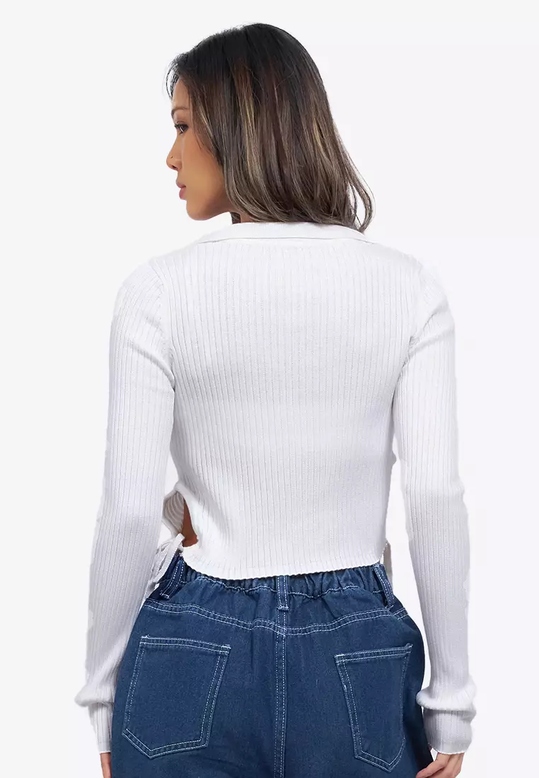 Long Sleeve Crop Knit Top