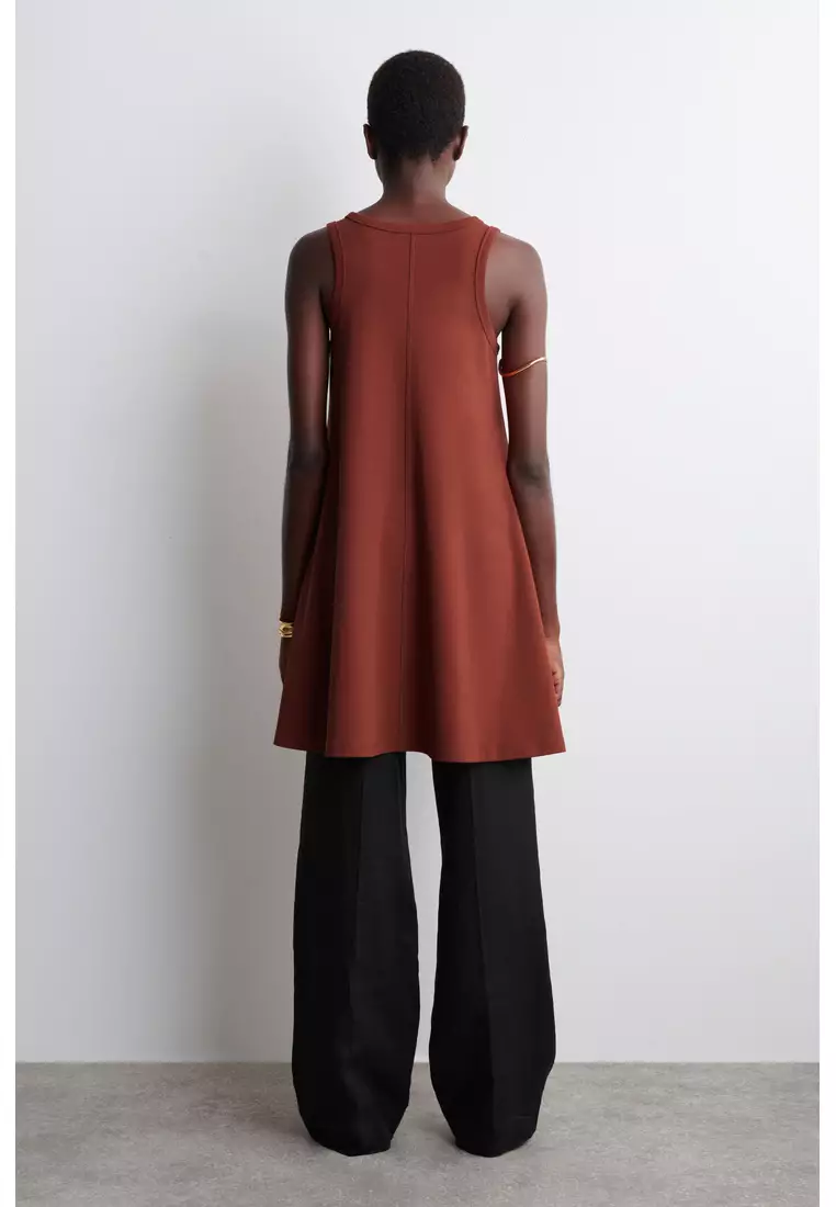 COTTON-JERSEY MINI SWING DRESS