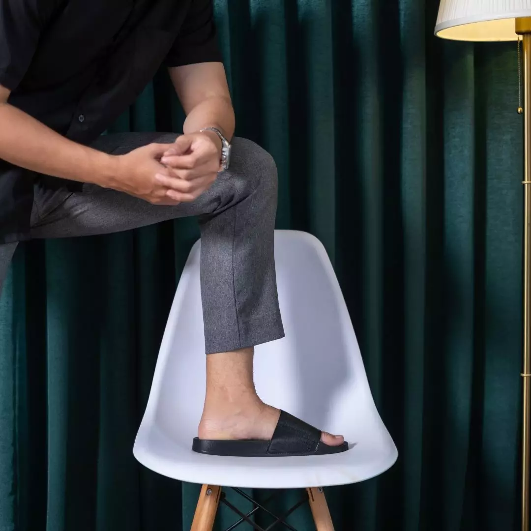 Cogen Sandal Pria Sendal Slop Croco Series Original Hitam