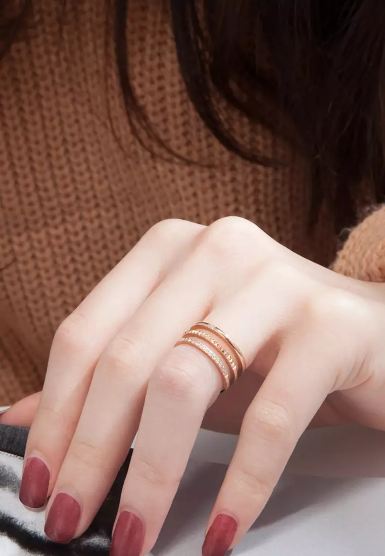 Loretta Tri-Band Ring in Rose Gold