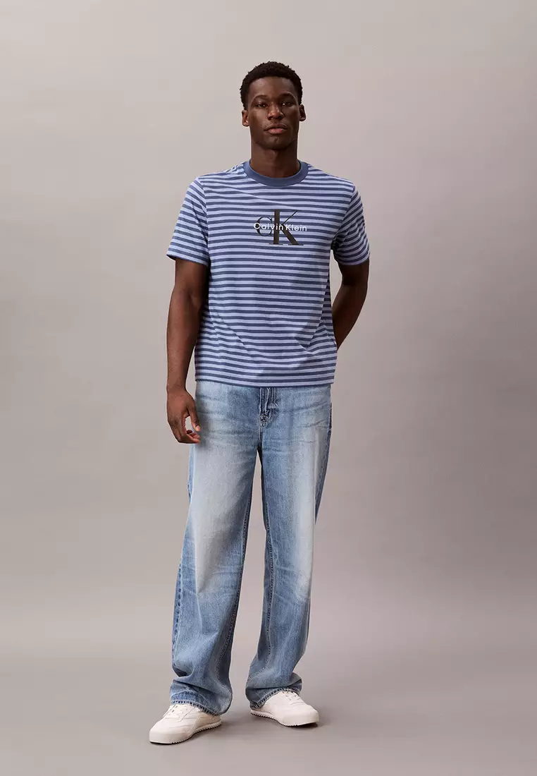 Monogram Logo Stripe Relaxed T-Shirt - Calvin Klein Jeans