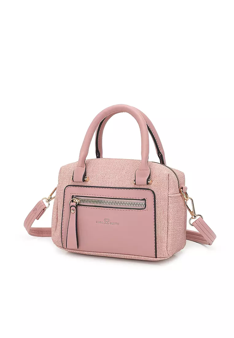 Women's Top Handle Bag / Sling Bag / Crossbody Bag / Shoulder Bag (Tas Tangan Wanita / Tas Selempang Wanita / Tas Bahu Wanita) - Merah Jambu