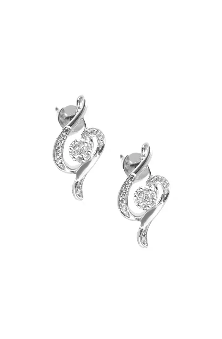 White gold letter earrings new arrivals