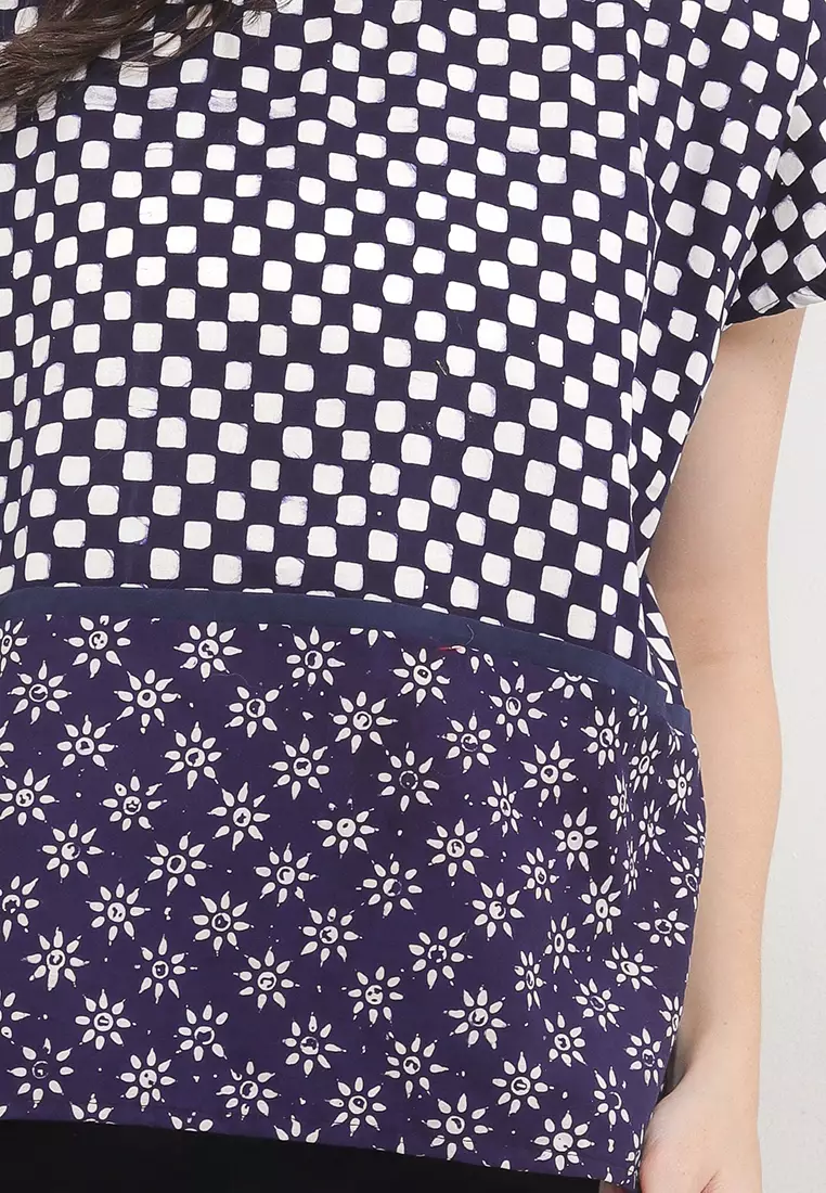 Mira Batik Blouse Cap Top Lengan Pendek