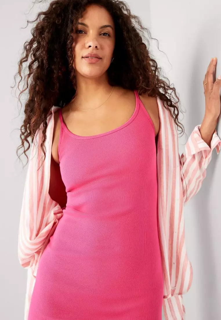 Fitted Rib-Knit Cami Mini Dress For Women