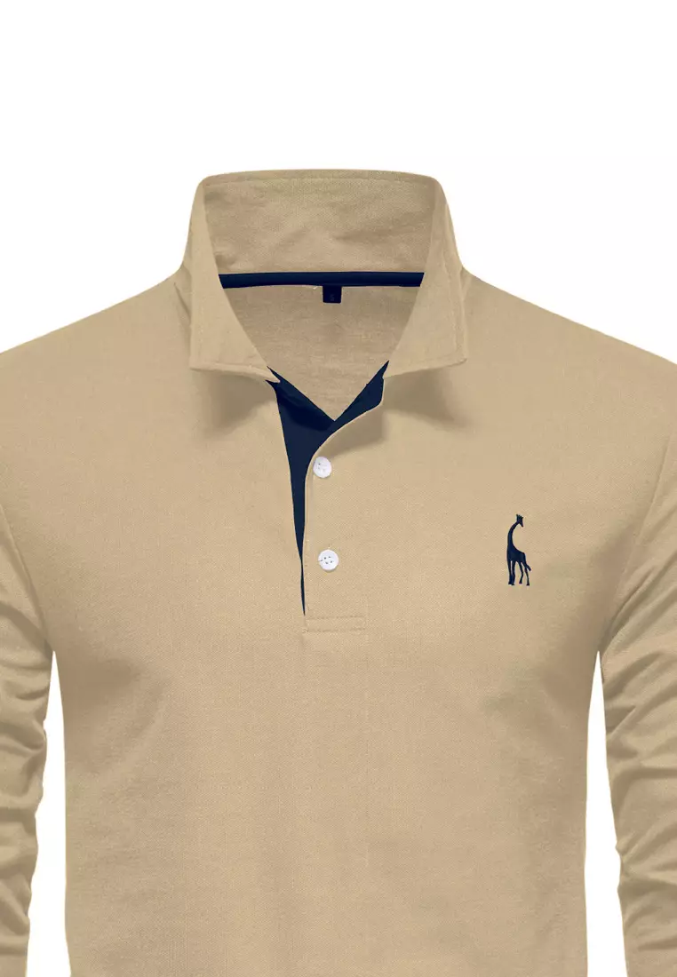 Contrast-color Embroidered Polo Shirt‌ AX-T12