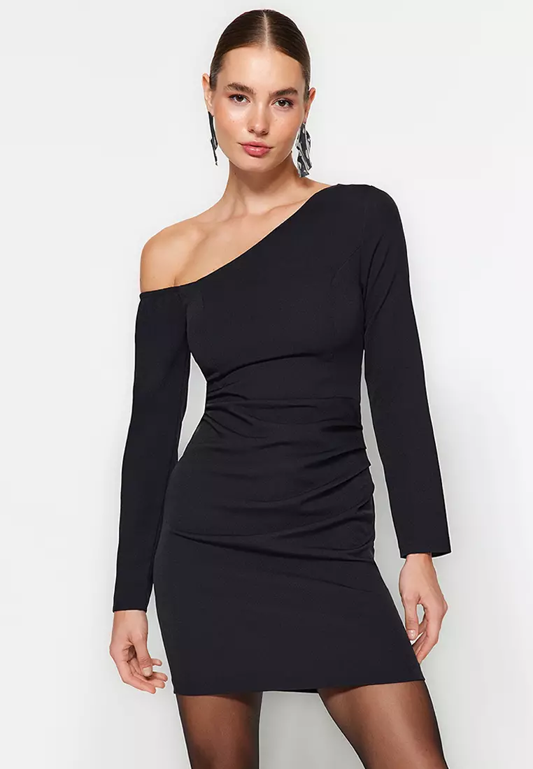 Fitted Long Sleeves Mini Dress