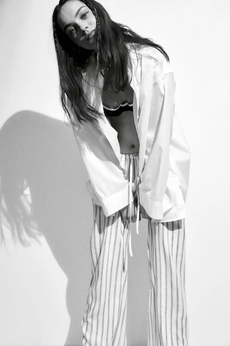 Straight drawstring trousers
