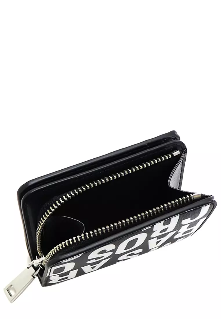 Jumbled Logo Trademarc Mini Compact Wallet - Black/ White 4S4SMP009S02