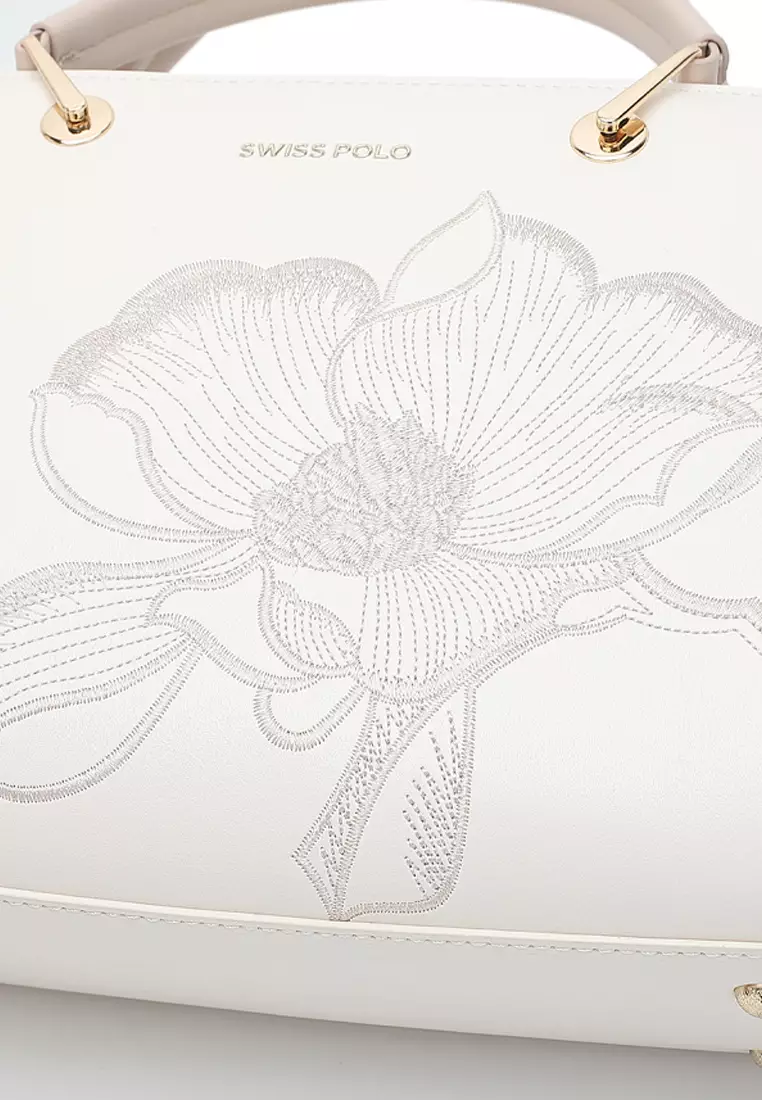 Women's Top Handle Bag / Sling Bag / Crossbody Bag - White