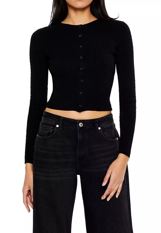 Cable Knit Cardigan Sweater