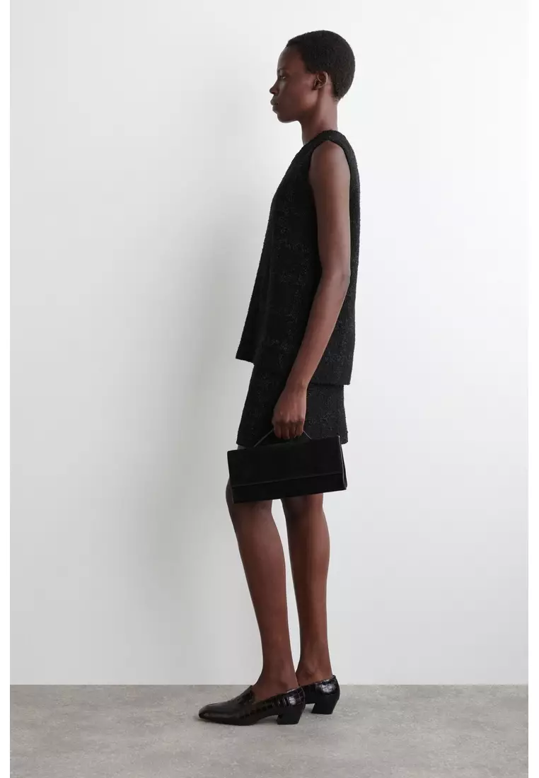 SPARKLY BOUCLÉ-KNIT MINI SKIRT