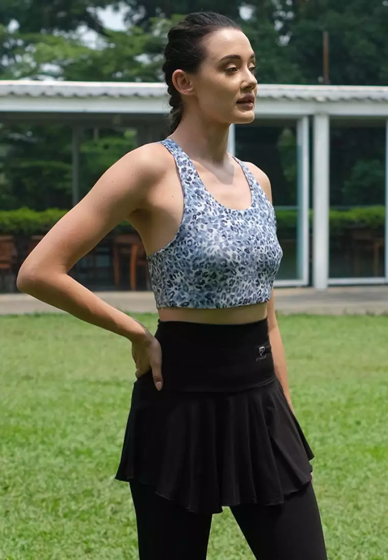 Fitwear - Sportbra Olahraga Wanita ANASTASIA [CROSS PLAIN] - BLUE LEOPARD