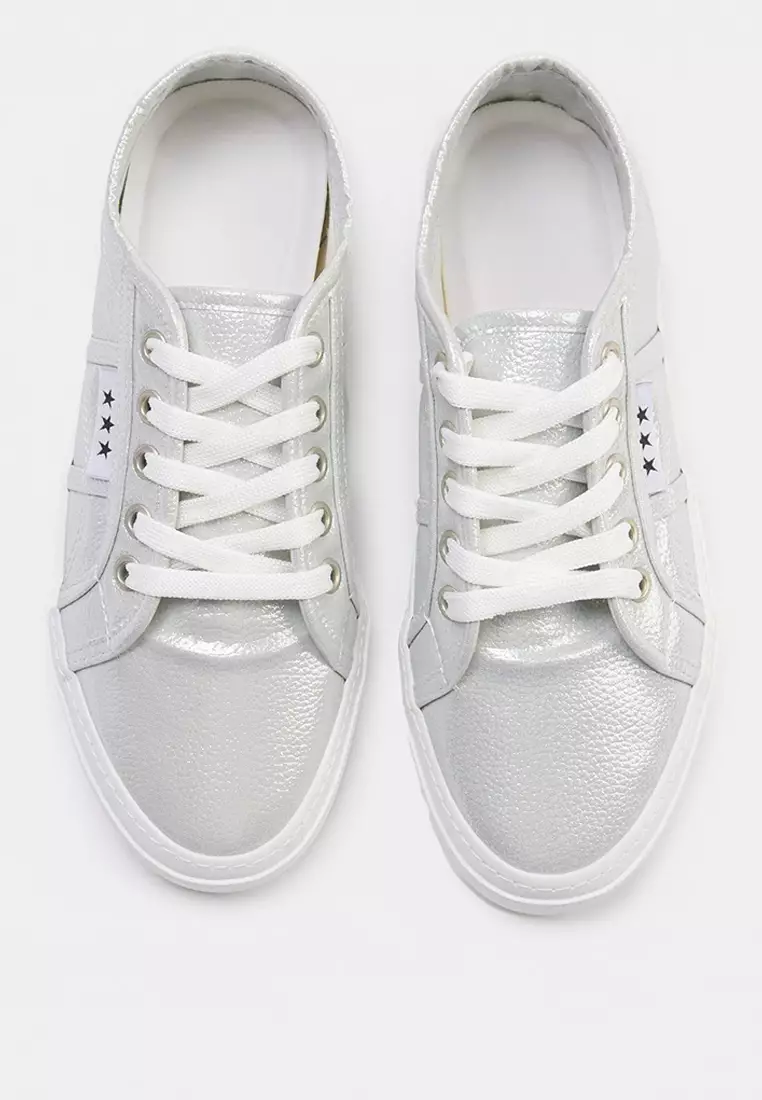 Lace-Up Flat Sole Sneakers
