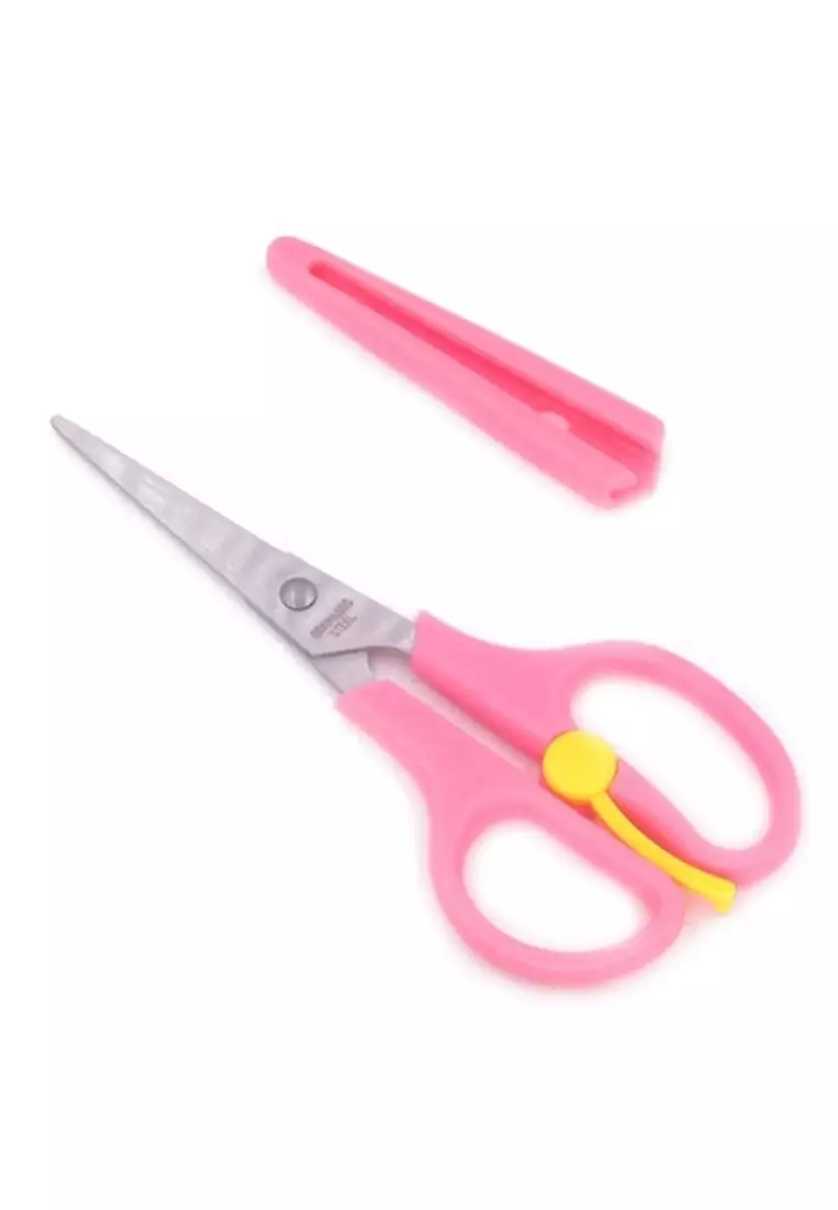 Gunting Scissors Student Stationery Office 130mm Portable Design ORIGINAL - Pink