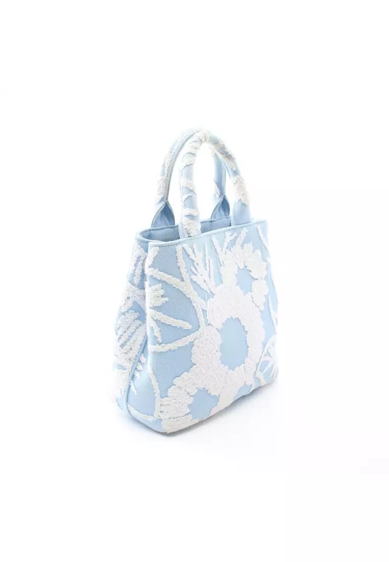 Blue and white handbag sales