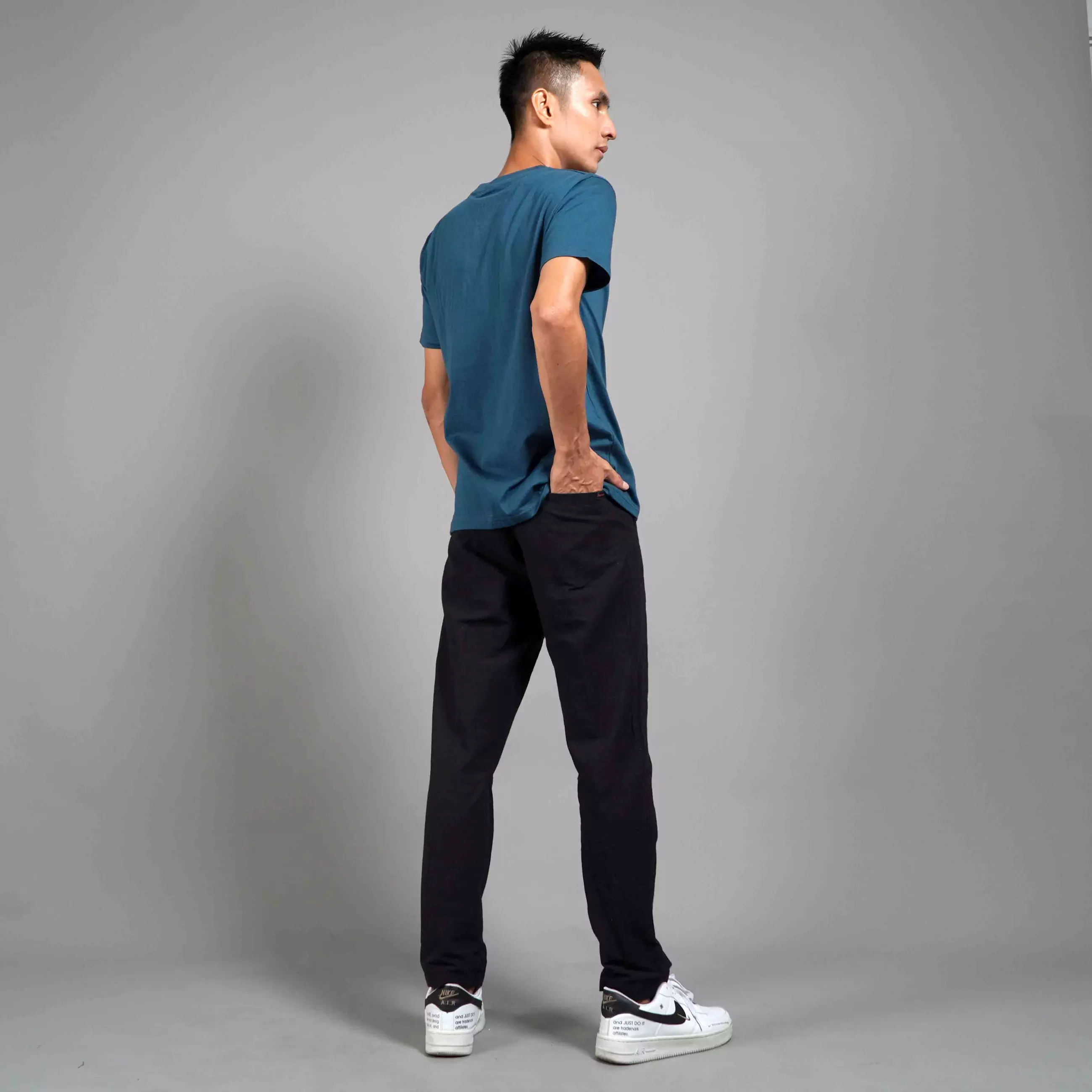  Kaos Polos Pria Lengan Pendek Basic Casual TShirt Cotton - Teal