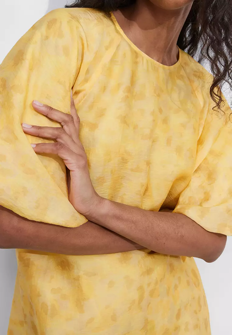 Balloon-Sleeve Mini Dress