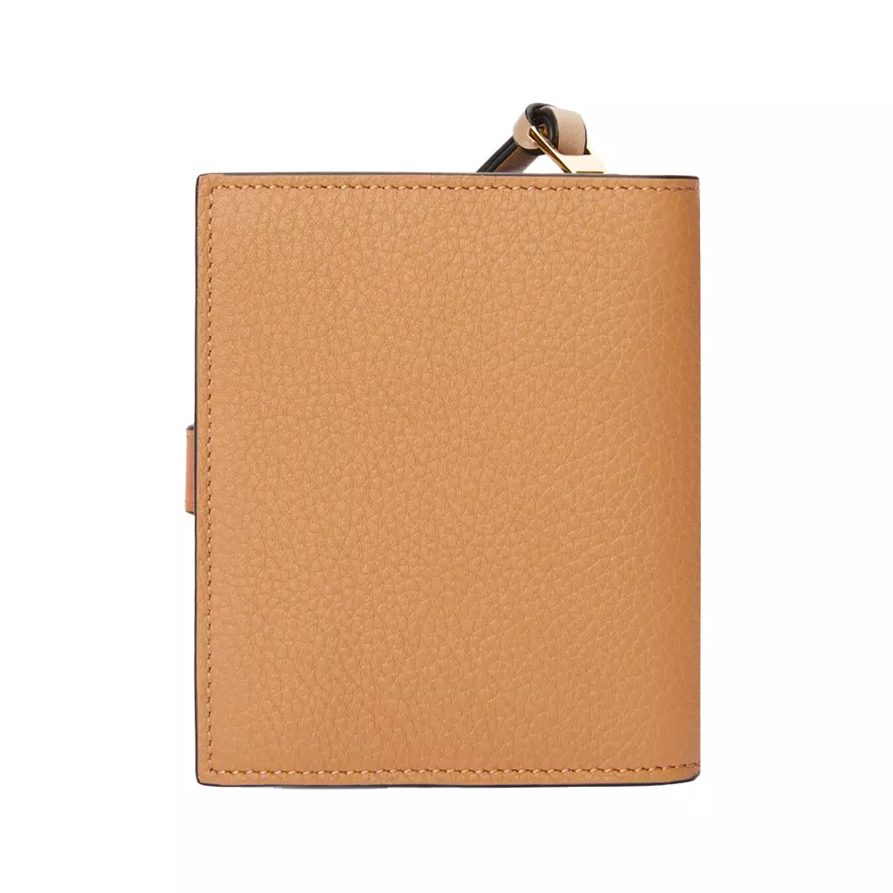 Compact Zip Wallet Soft Grained Calfskin Toffee/Tan