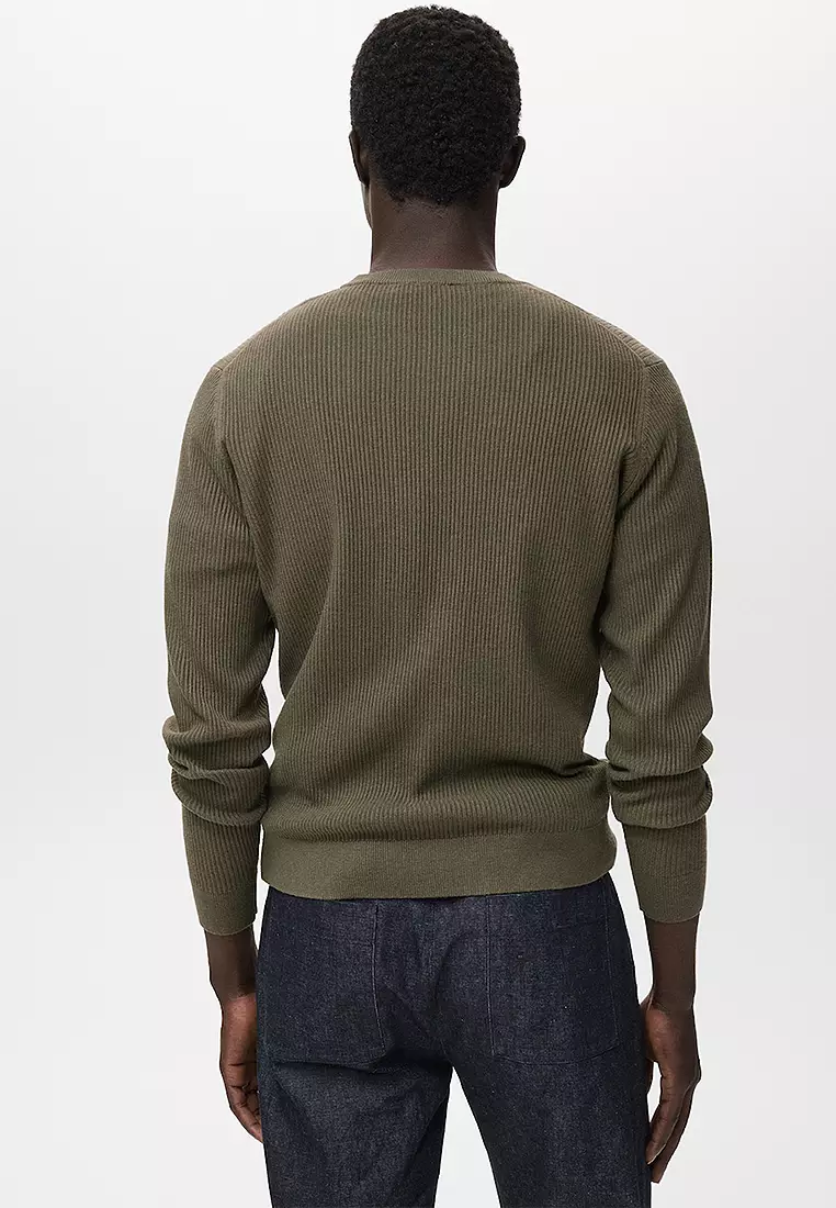 Fine Rib-Knit Cotton Sweater