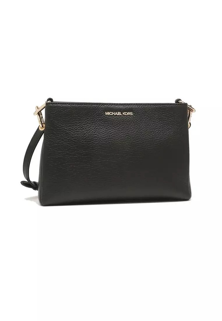 Michael kors black leather outlet crossbody