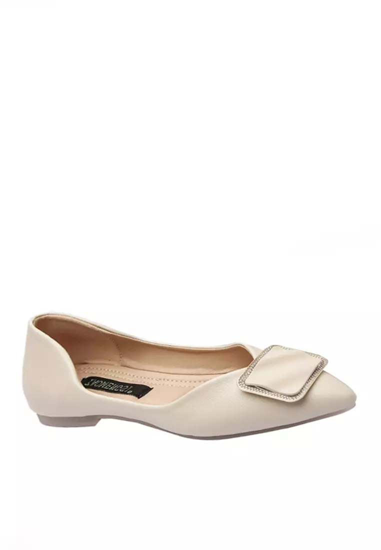 Discount on Twenty Eight Shoes  shoes - SKU: VANSA Rhinestone Square Buckle Ballerinas  VSW-F2224
