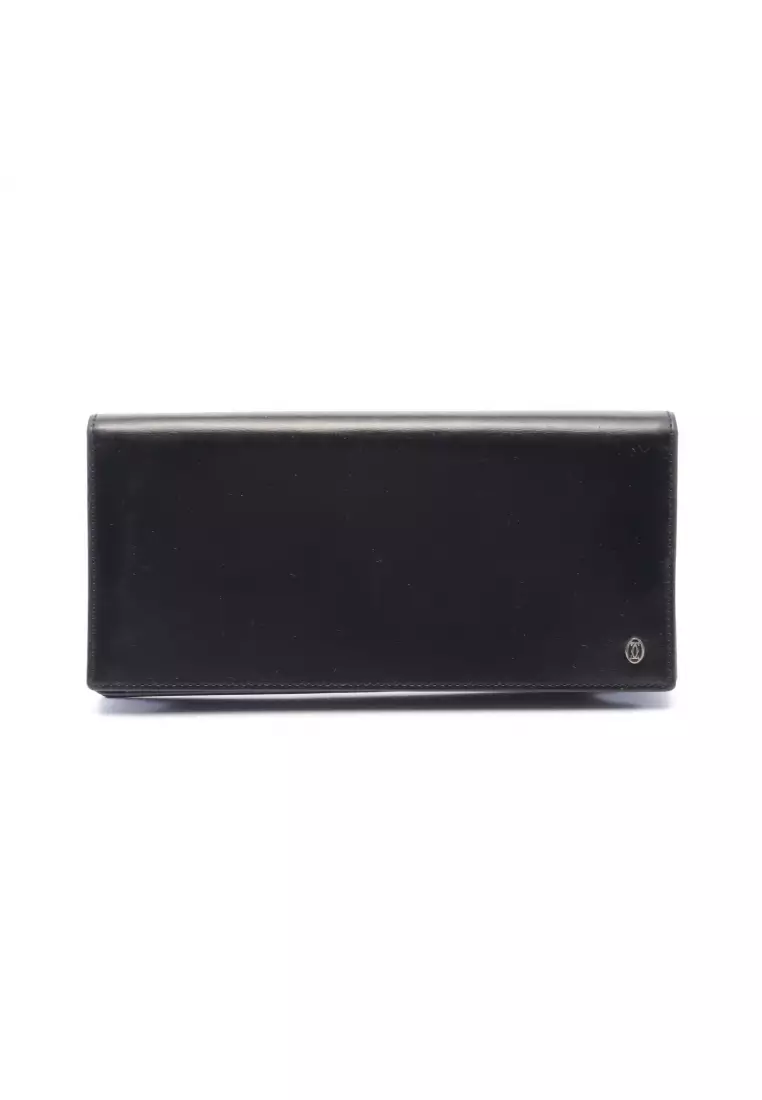 Berluti Long Wallet Bifold Ebene Calligraphy Leather Black Good condition