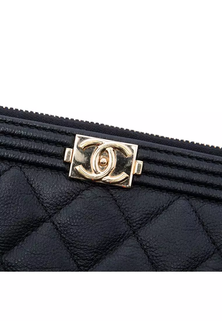 Pre-Loved Chanel Medium Quilted Caviar Boy O Case Clutch