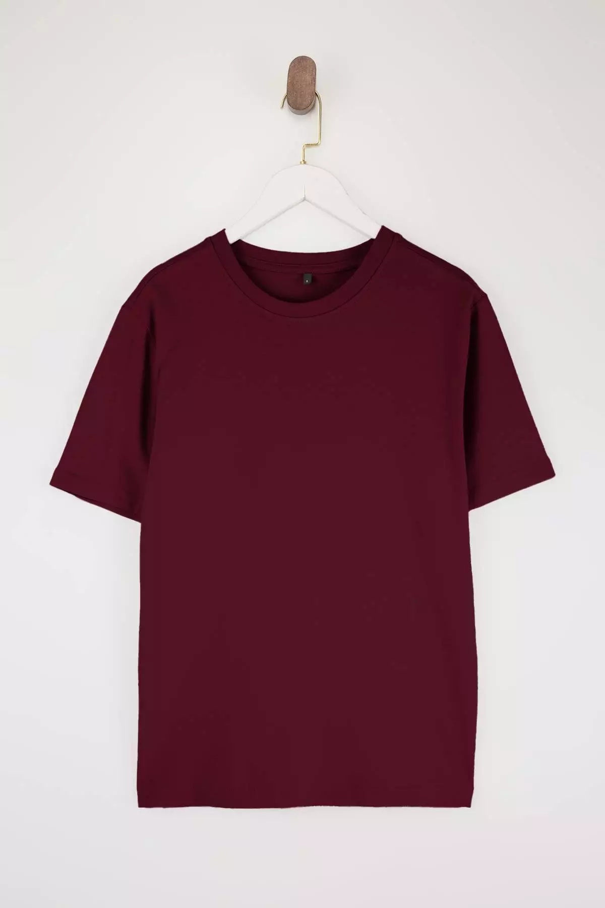 Stone-Burgundy-Dark Brown 3-Pack Slim/Fitted Basic 100% Cotton Tok Fabric T-Shirttmnss19Bo0007