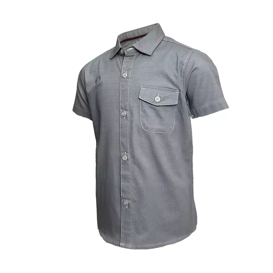 Pingu Kemeja Anak Laki Laki Polos Pendek Abu 92203129