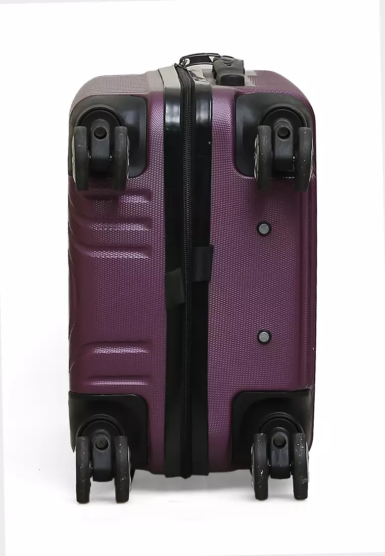 Carlton Koper Hardcase Unisex Size 20 Inch Uniqe Design Tas Travel Large Compartment Material ABS+PVC Coated ORIGINAL - Purple