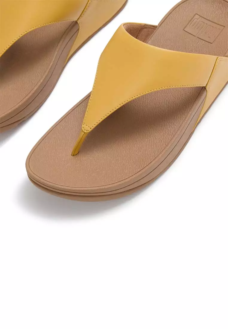 FitFlop LULU Leather Toe-Post Sandals - Turmeric (I88-D65)