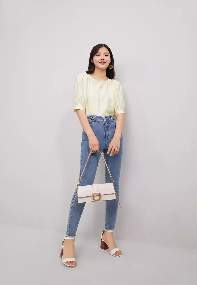Puff Sleeve Back Button Up Blouse