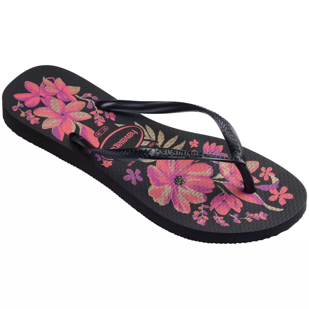 [ONLINE EXCLUSIVE] Havaianas Slim Organic Black / Grey / Gold - Sandal Wanita