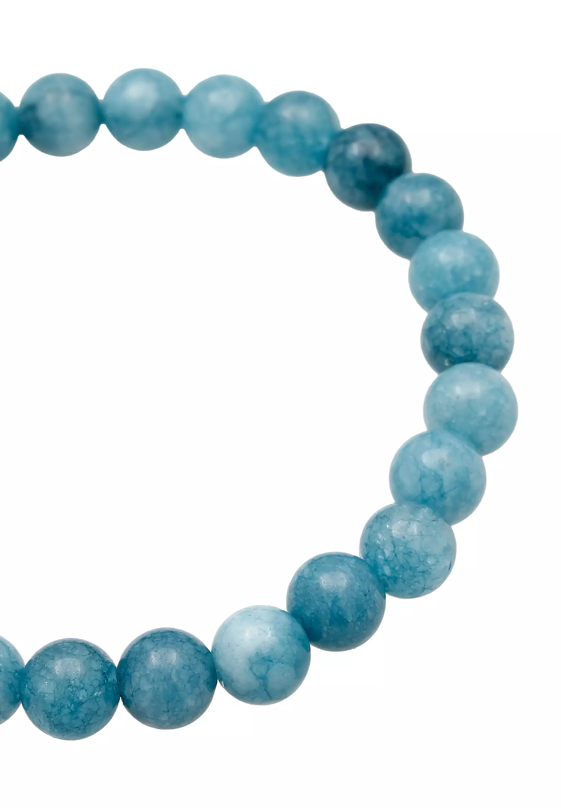 EXCLUSIVE Gelang Perhiasan Perak 925 Pria Agate Aquamarine Beads