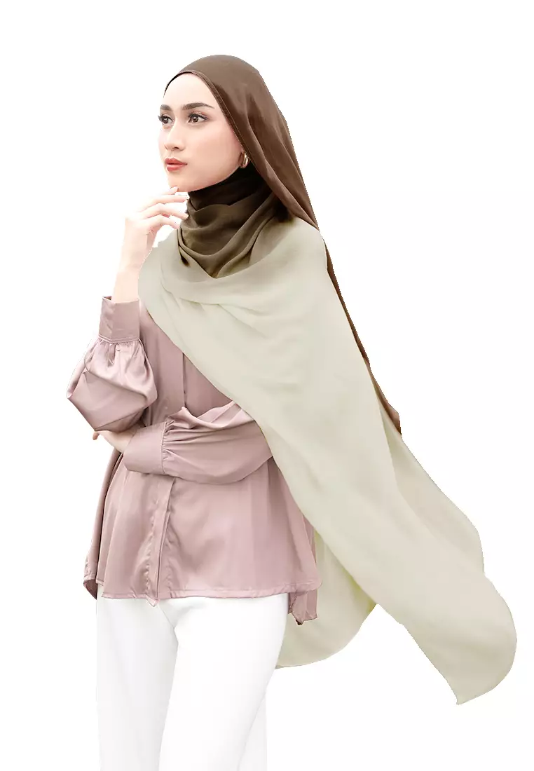 Bellaya Viscose Shawl Gradasi | Hijab Pashmina Viscose - Coffe Brown