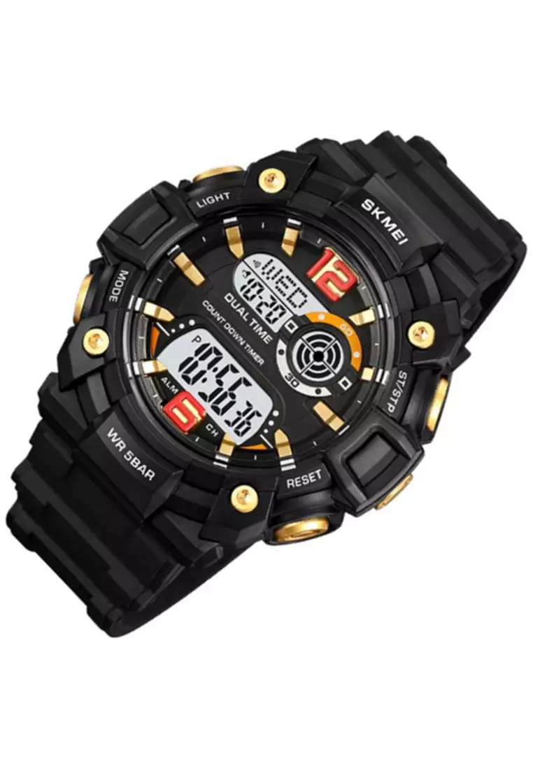 Jam Tangan Digital Pria Waterproof Many Function Strap Tali Material PU Silicone DV01 ORIGINAL
