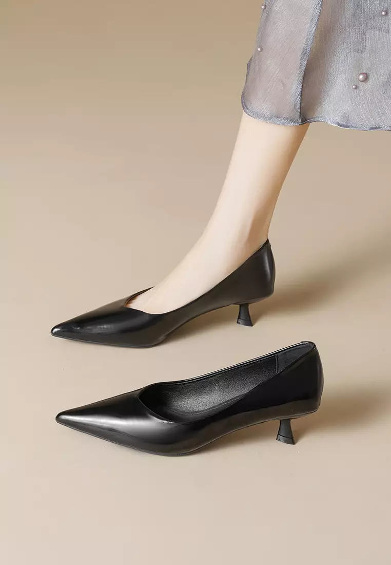 4.5CM Pointed Kitten Heel Pumps WW739-1
