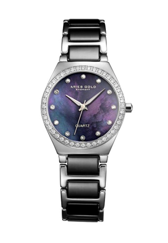 Buy Aries Gold Aries Gold Enchant Diva Silver And Black Watch Online On Zalora Singapore