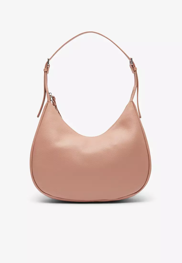 City Court Grain Leather Hobo Bag