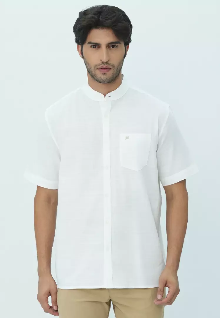 Johnwin - Baju Koko - Single Pocket - Lengan Pendek - Putih - FSH.652.S606.945.C-S/S