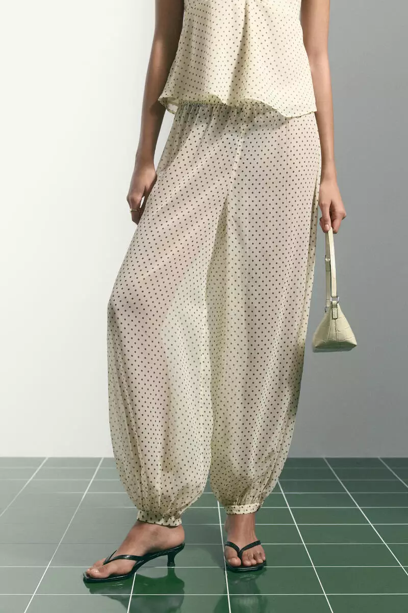Balloon-leg pull-on trousers