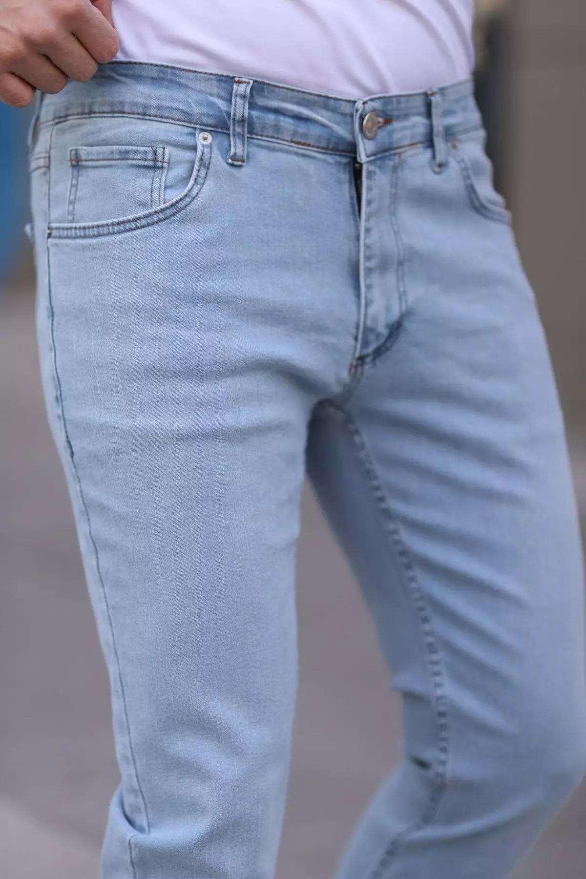 Light Blue Regular Fit Stretch Fabric Jeans Trousers TMNSS25JE00001