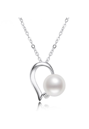 A.Excellence silver Premium Japan Akoya Pearl 8-9mm Heart Necklace 12E88AC079EC49GS_1