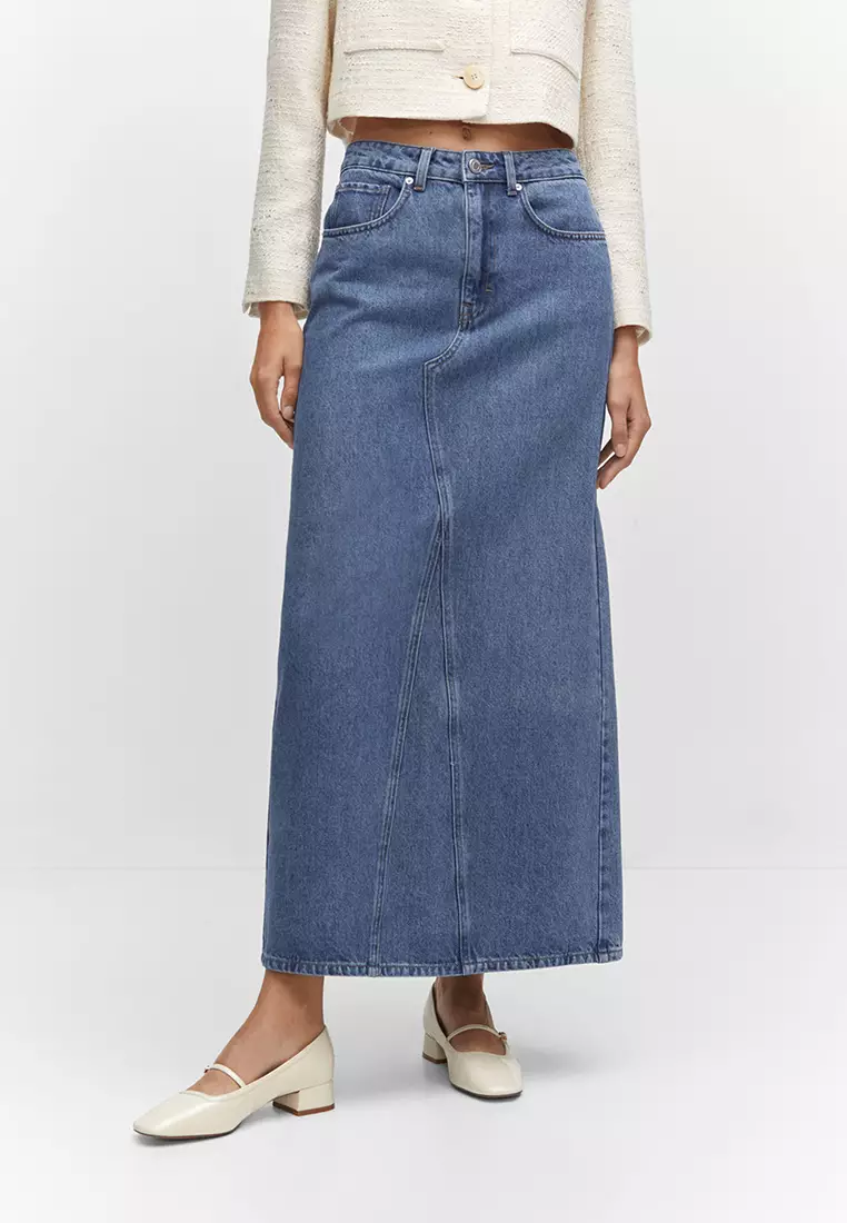 jean skirts for women long