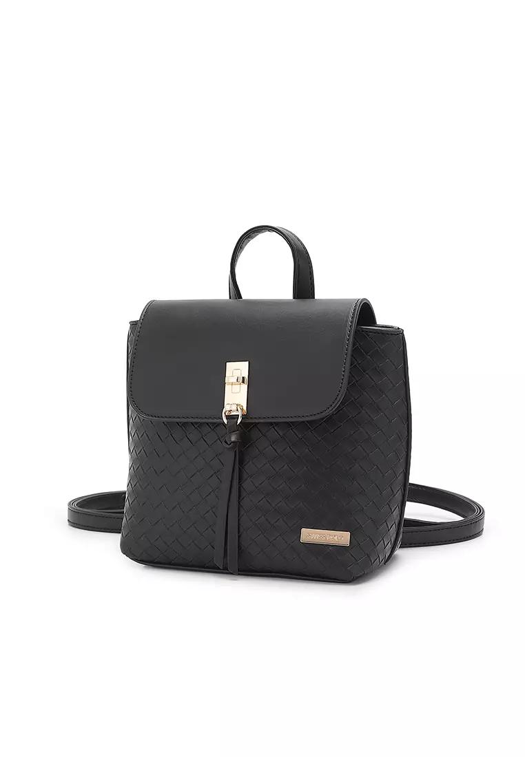 3-in-1 Women's Tote Bag + Backpack + Pouch - Black