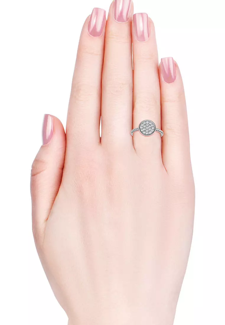 Twisted Round Ring - Cincin Crystal Swarovski by Her Jewellery