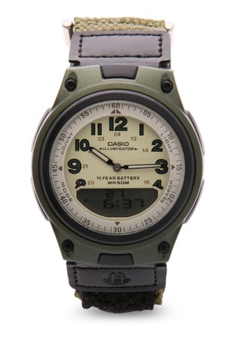 Jual Casio Casio Jam Tangan Pria Green Black Canvas Aw 80v 3bvdf Original Zalora Indonesia