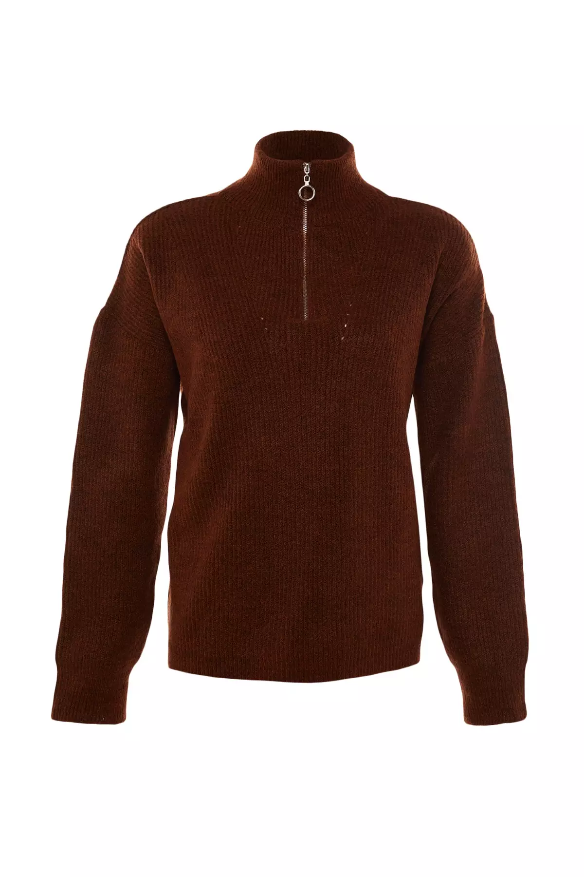 Textured Zip Knit Sweatshirt