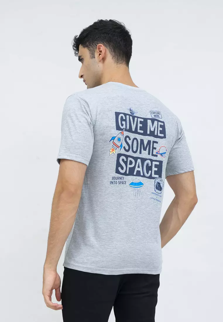 kaos pria lengan pendek Grey Some Space houseofcuff X little fresco